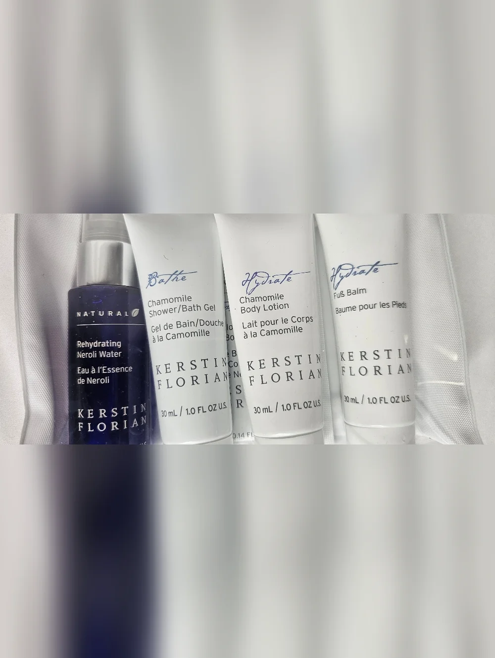 Kerstin Florian Spa Travel Set Neroli Water Chamomile Body Lotion Gel Foot Balm